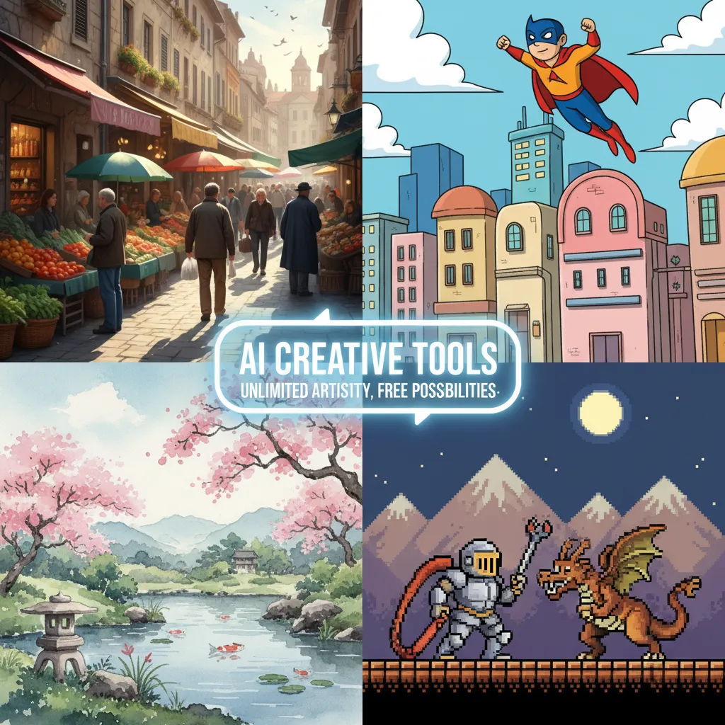 Collage of AI generated art styles