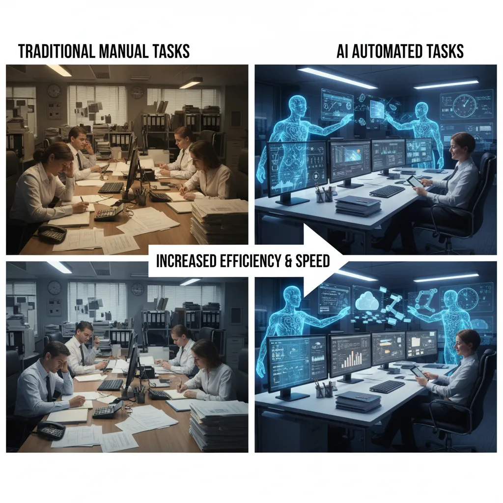 Comparison of manual tasks and AI automated tasks