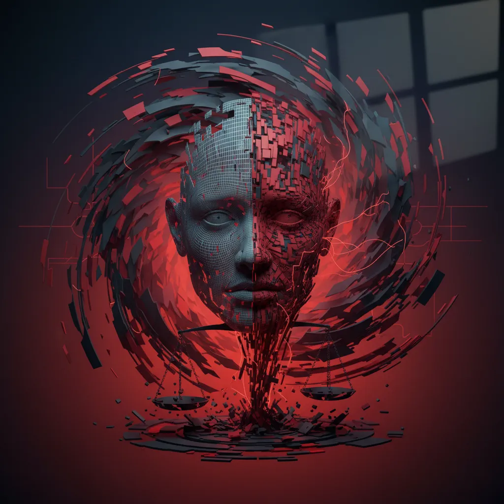 Abstract visualization of data bias in AI