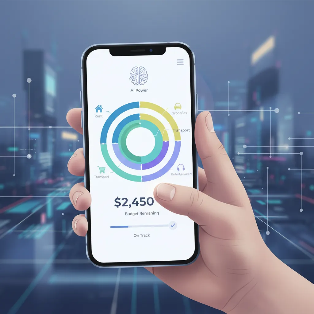 AI-powered budgeting app on a smartphone