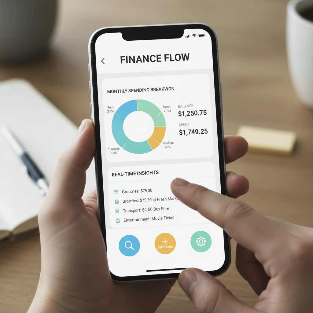 AI budgeting app on smartphone