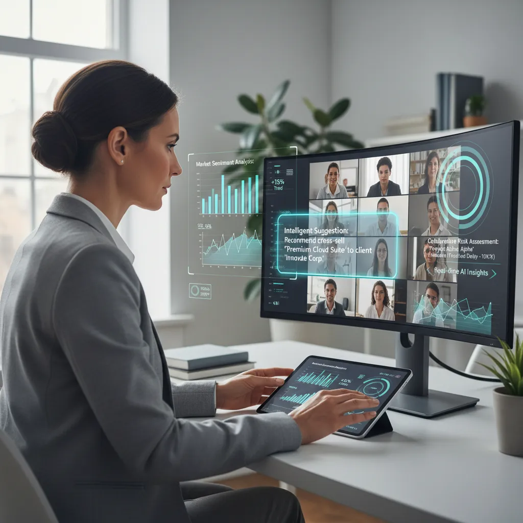 AI agent providing real-time insights during a virtual business meeting