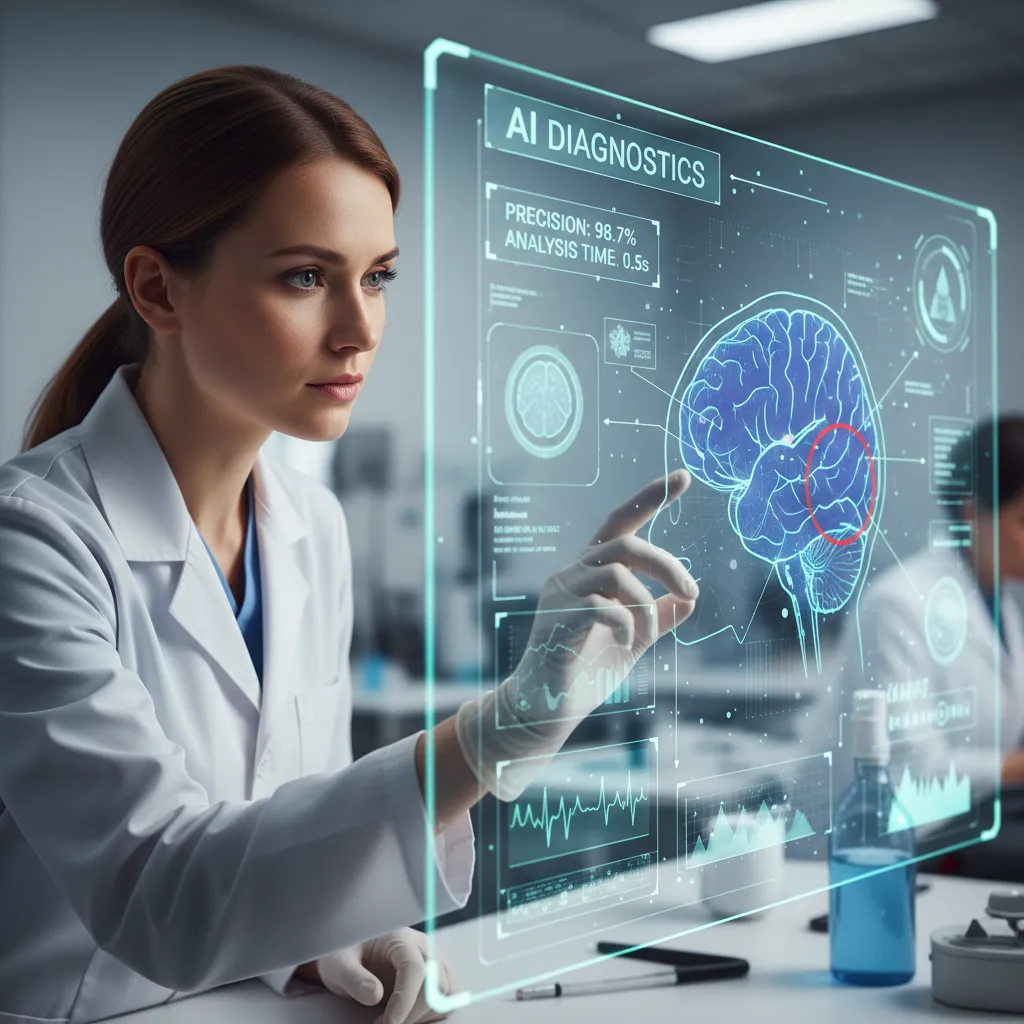 Doctor using AI for medical diagnosis