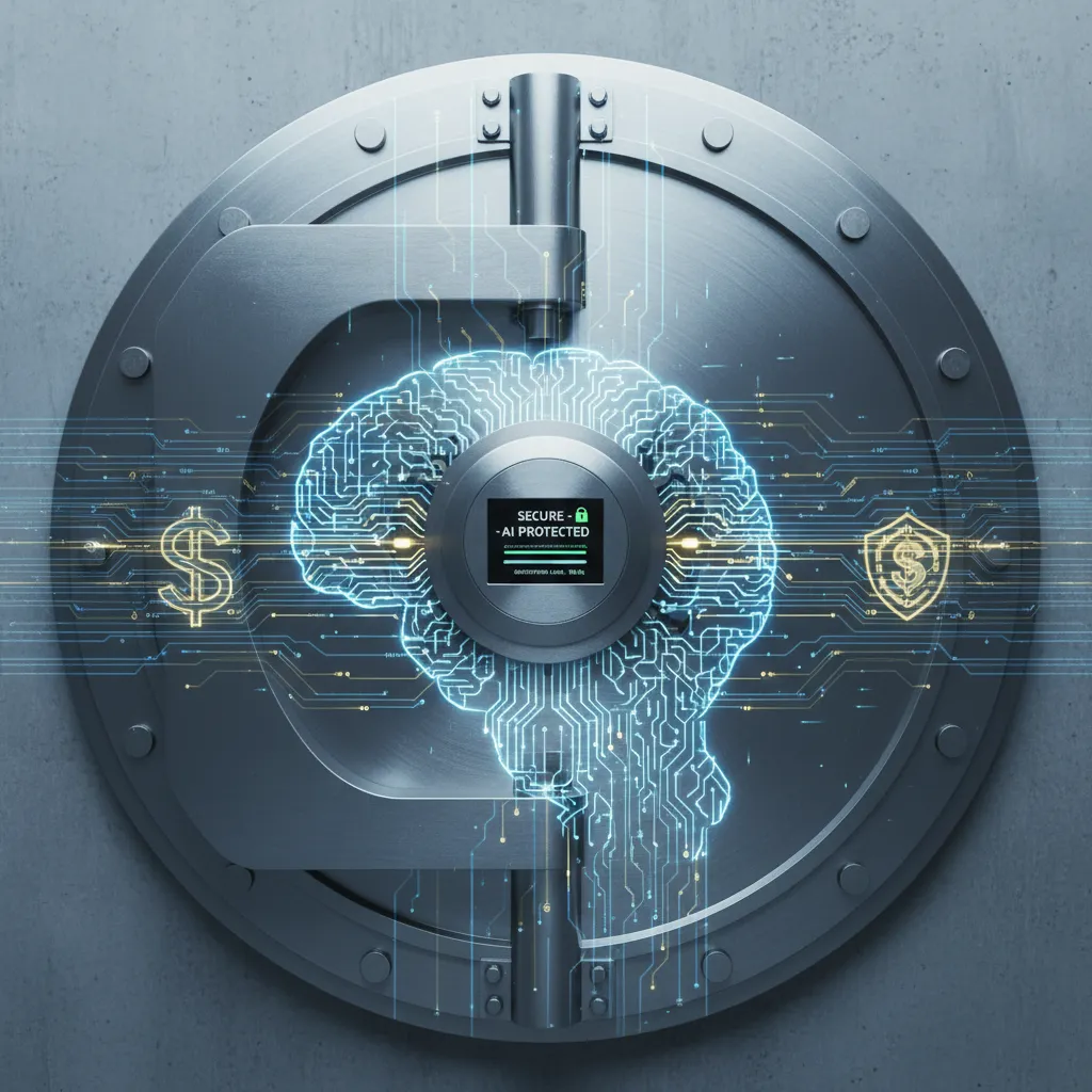 AI neural network securing financial data