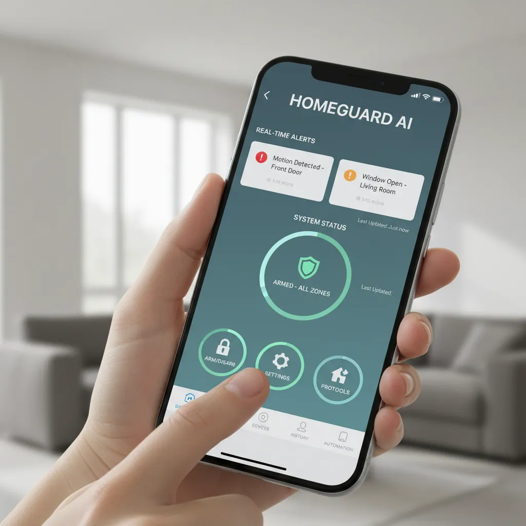Smartphone app for AI home security