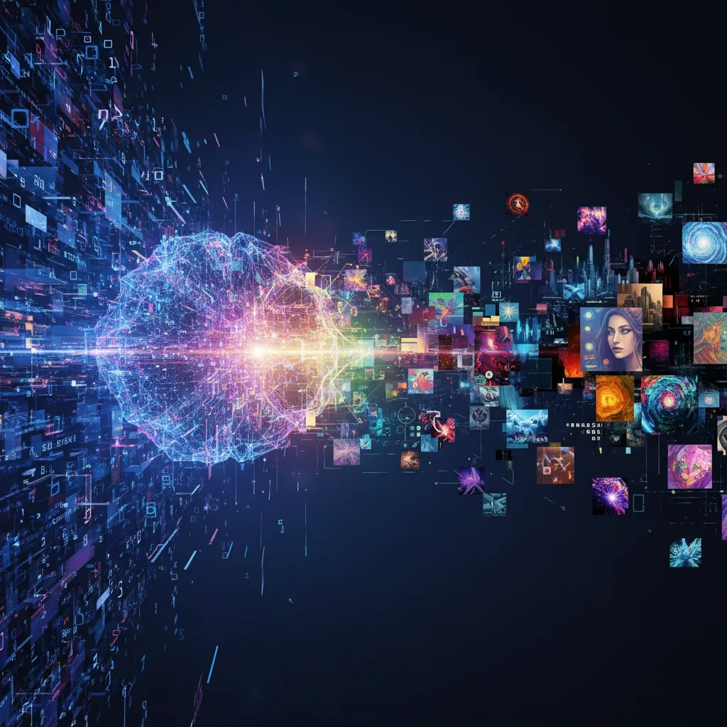 Conceptual image of AI image generation process