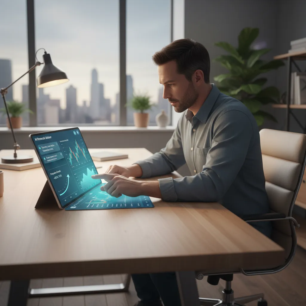 AI-generated investment advice on a tablet