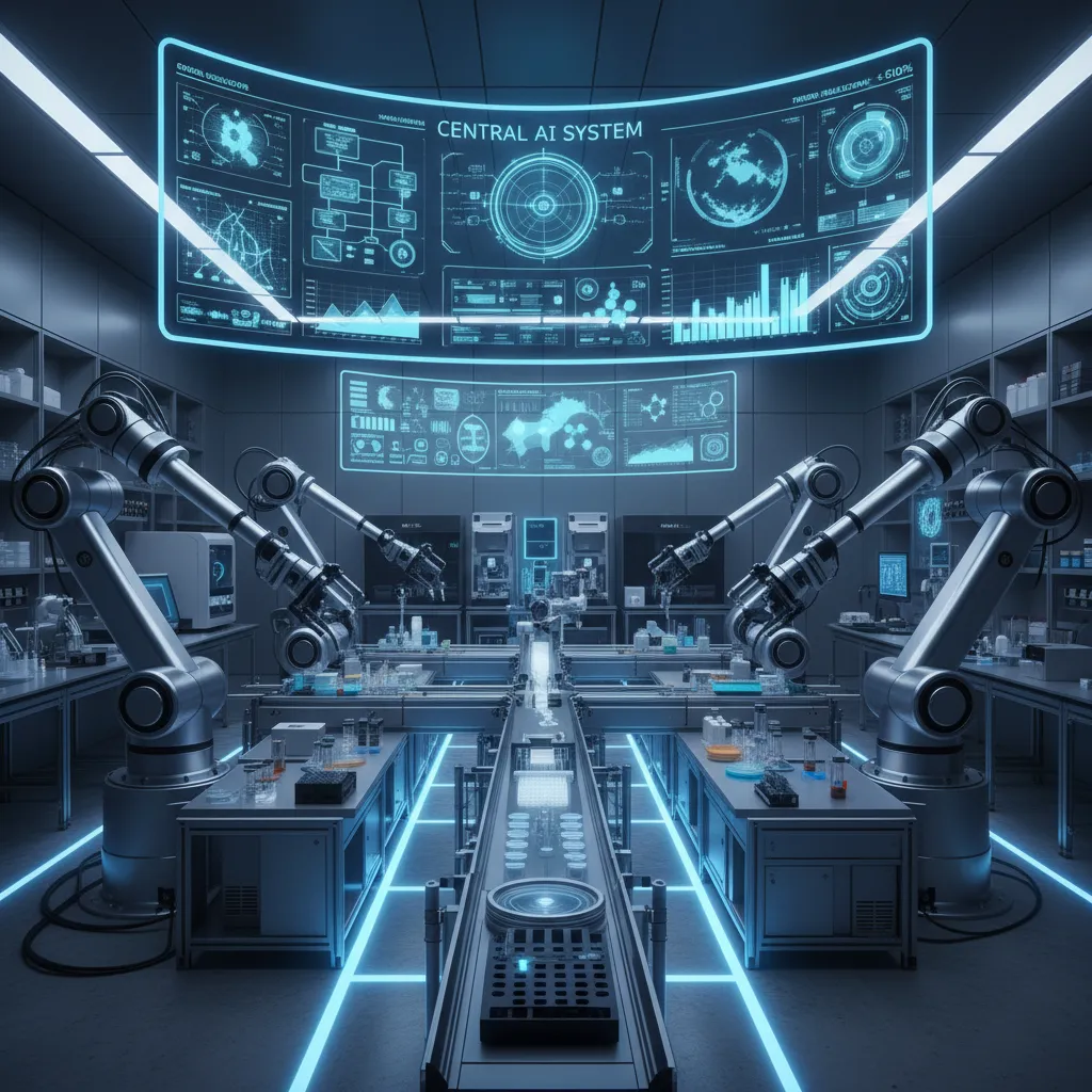 AI robots in an automated laboratory setting