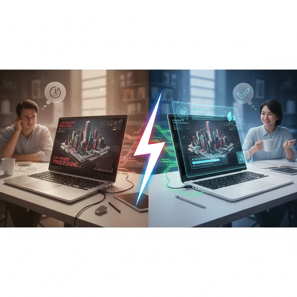 Comparison of traditional laptop vs Copilot+ PC performance