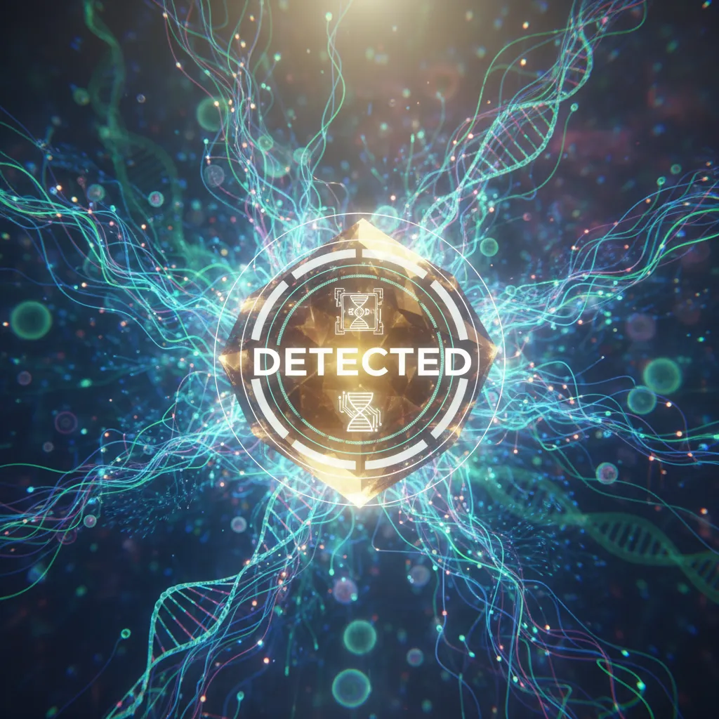 Abstract AI neural network analyzing biological data