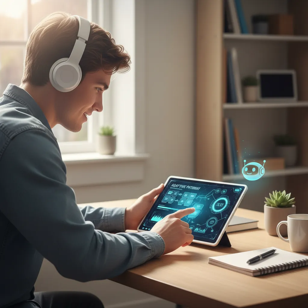 Student using AI for personalized learning