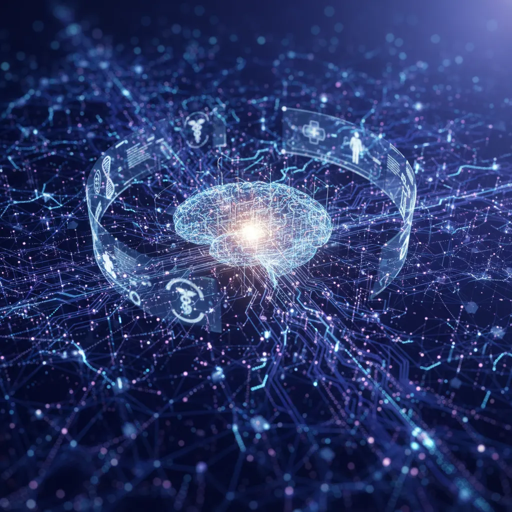 Abstract AI network analyzing health data