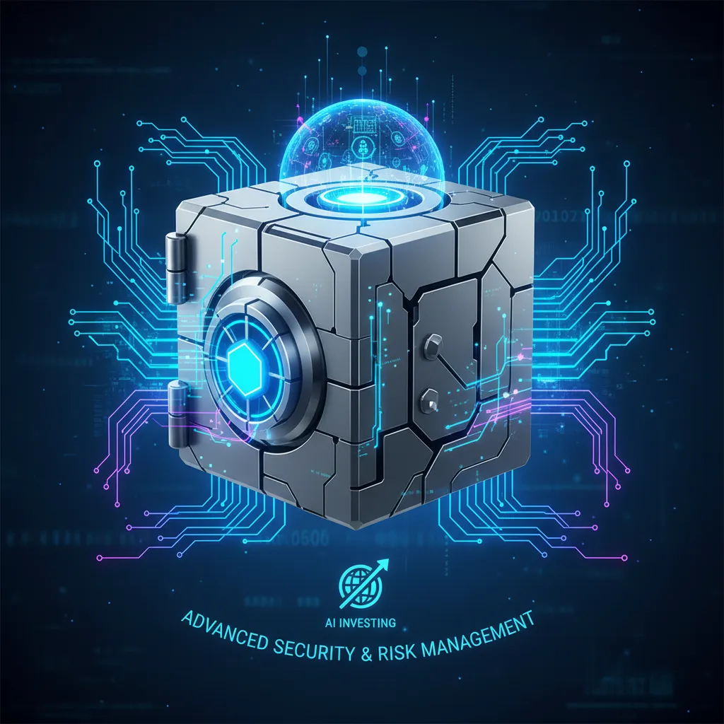Digital vault with AI neural networks symbolizing secure investing