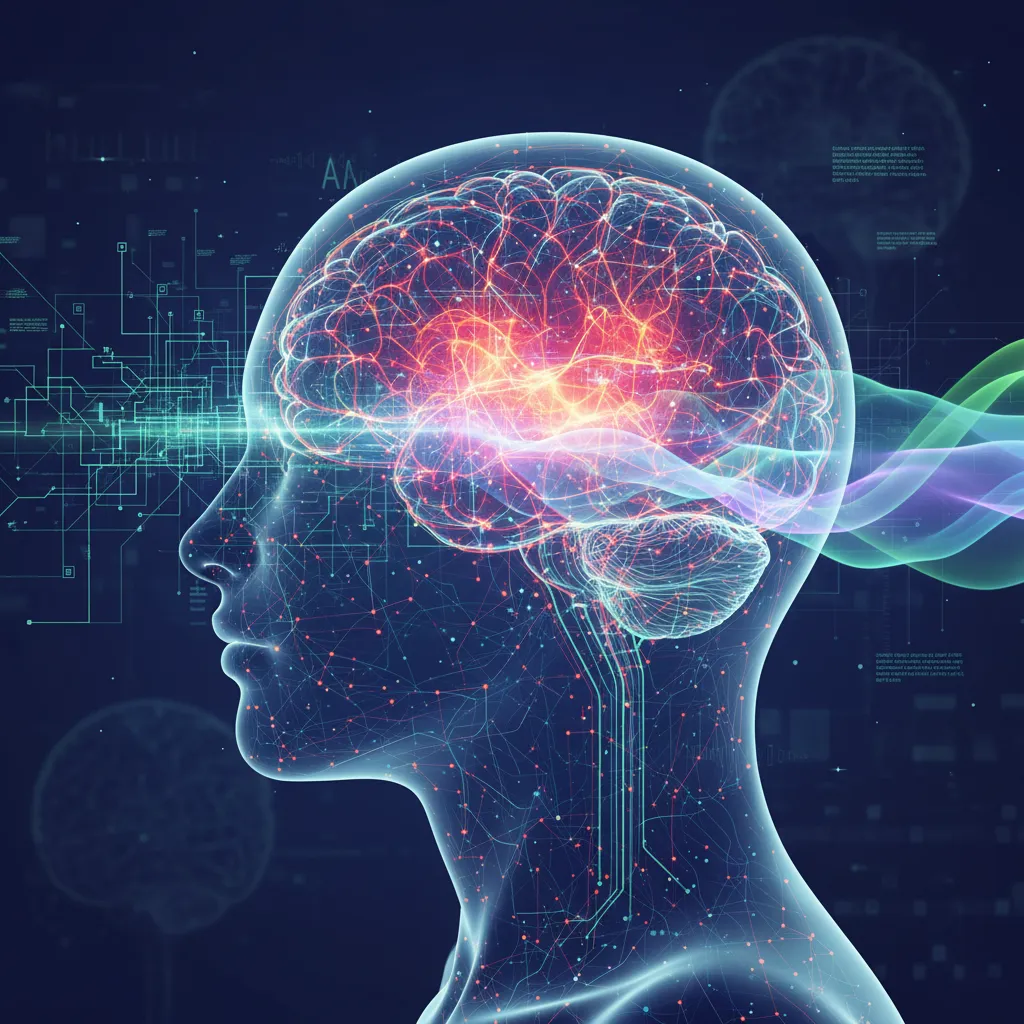 Abstract AI brain analyzing stress patterns