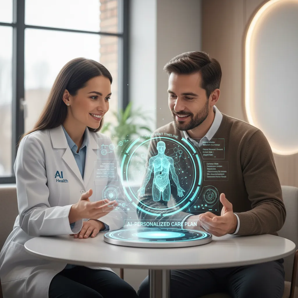 Doctor and patient reviewing AI-generated treatment plan