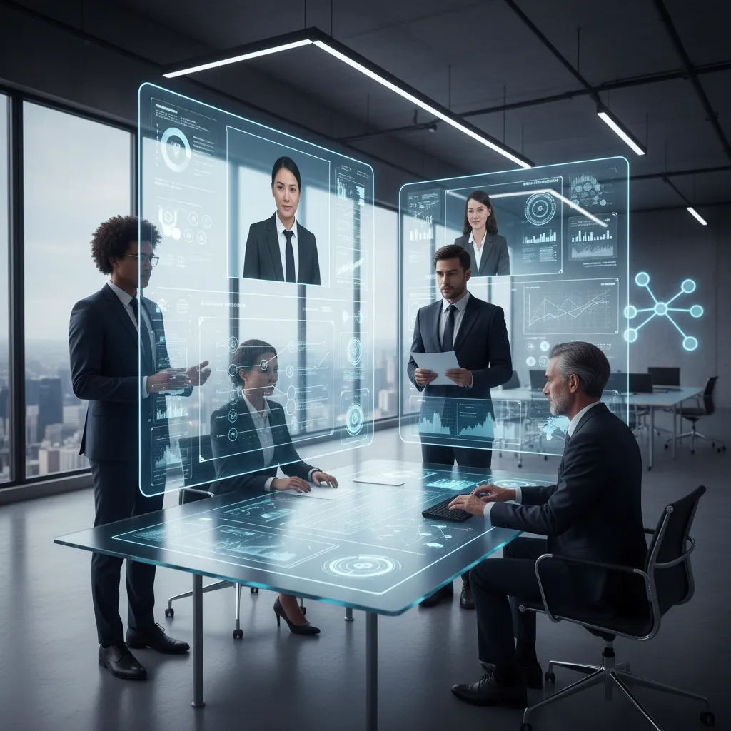 Remote team using AI for collaboration and project management