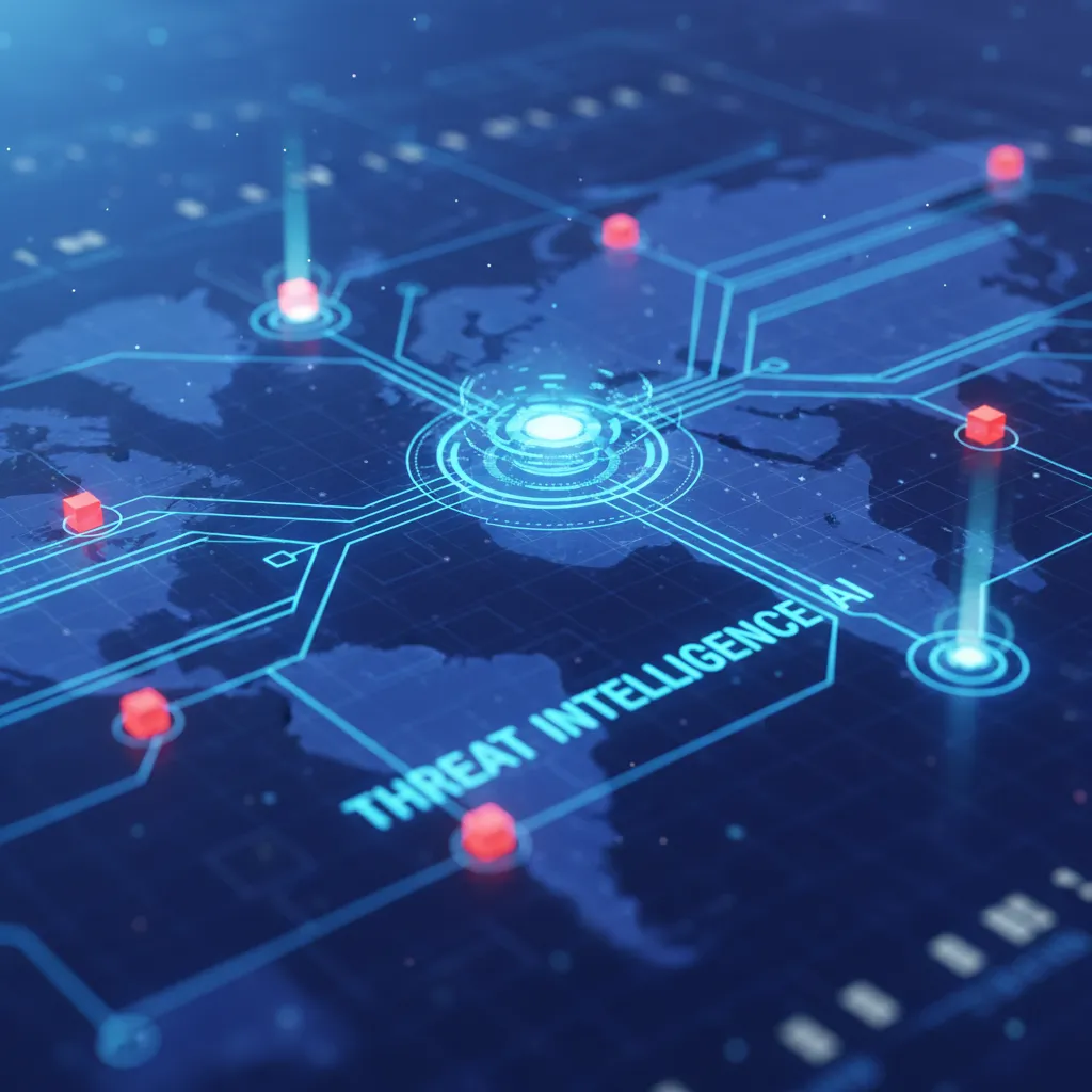 Neural network graphic analyzing threats on a digital internet map.