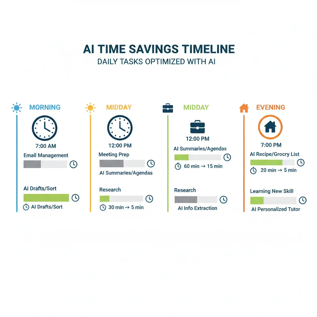 Infographic showing AI saving time in tasks