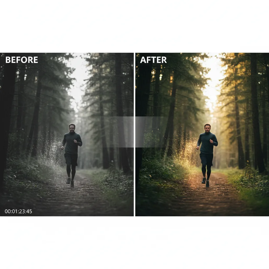 Comparison of raw footage and AI-generated video