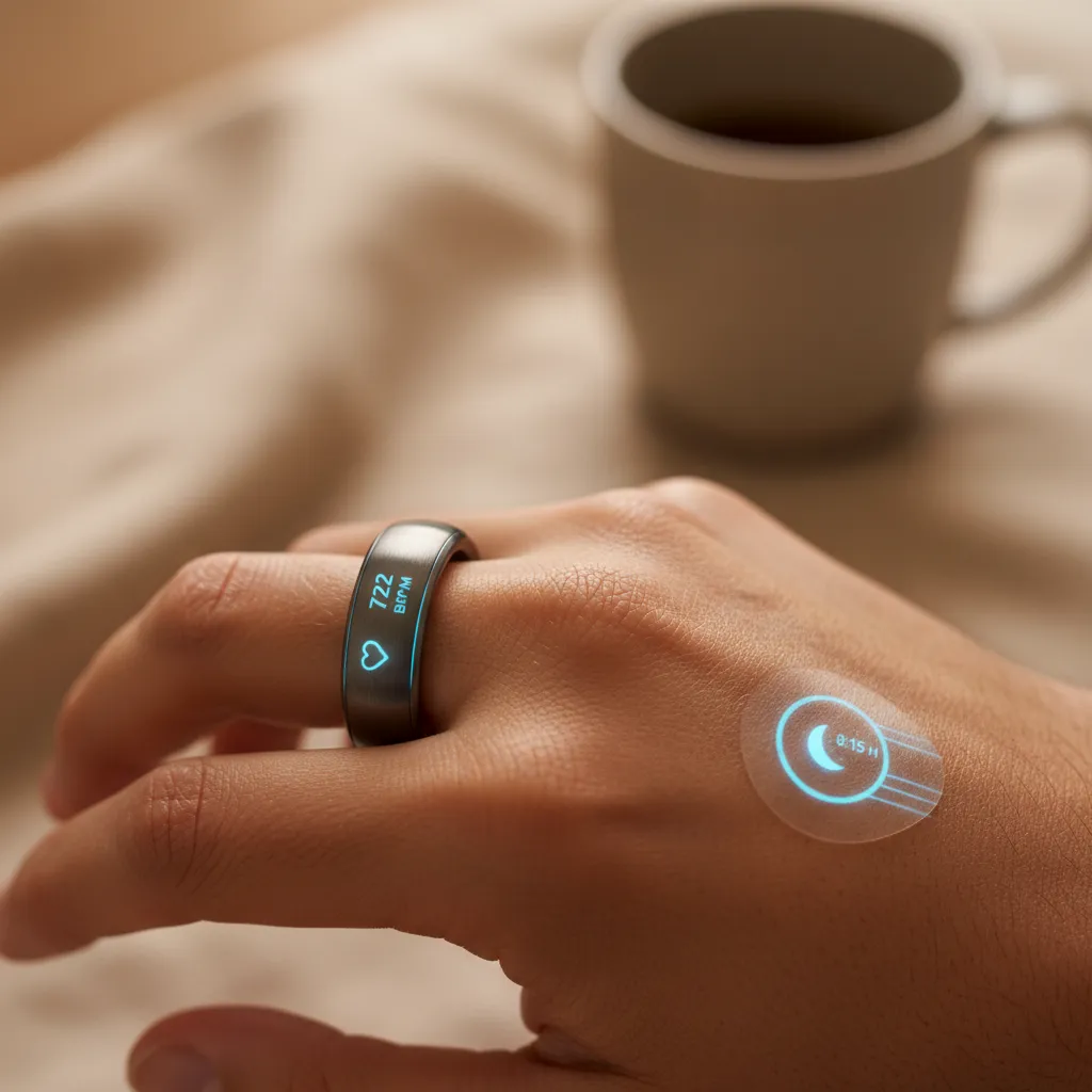 AI-powered smart ring monitoring health vitals