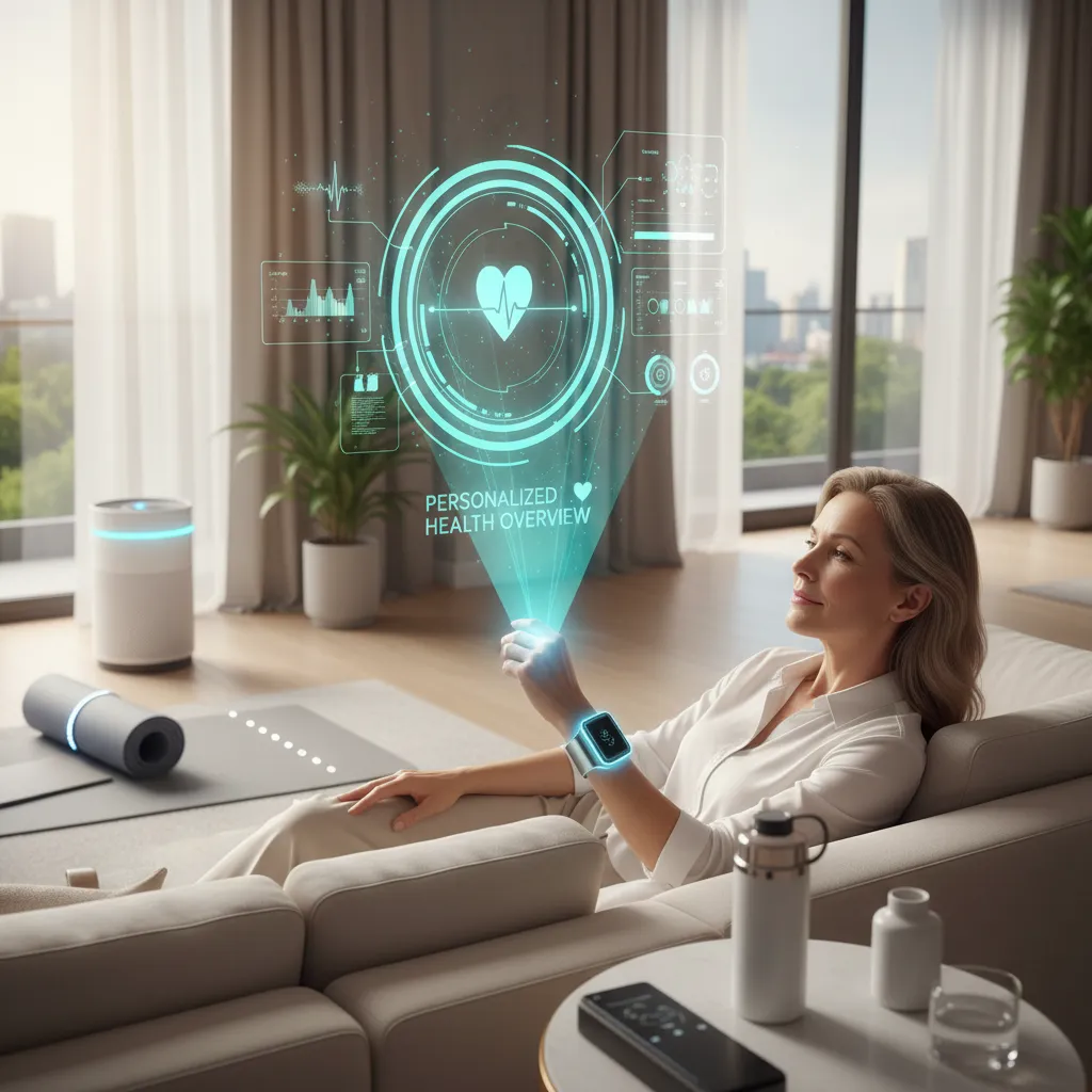 Patient using AI wearable health tracker