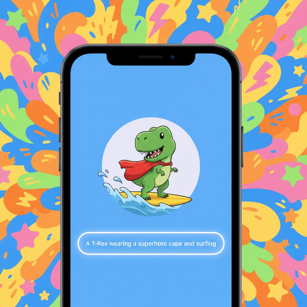 A user creating a custom 'Genmoji' on their iPhone using a text description.