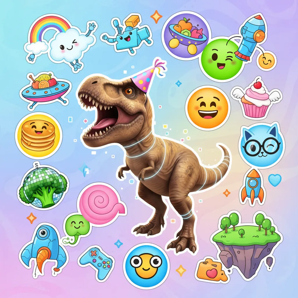 A collage showcasing the creative possibilities of Genmoji and Image Playground from Apple Intelligence.