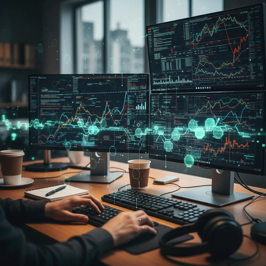 Quantitative finance professional using AI-powered tools for trading analysis