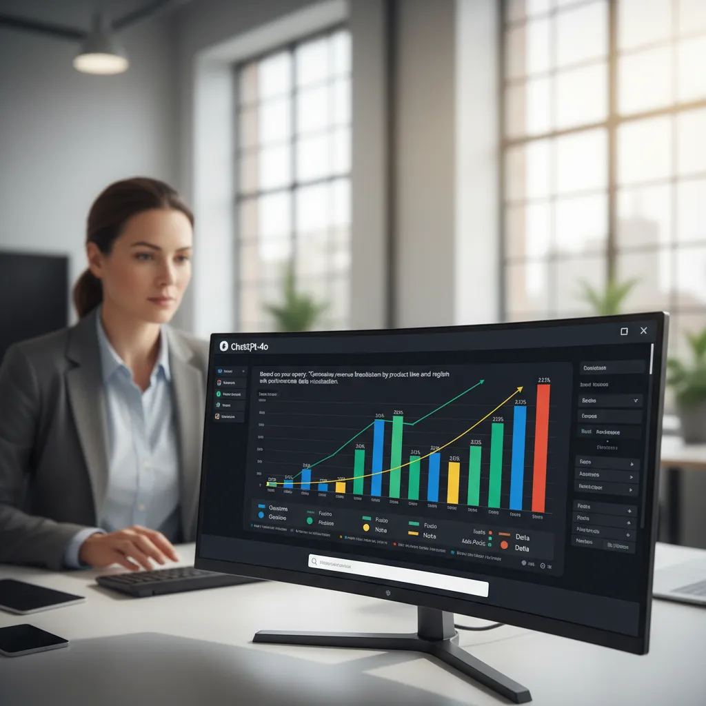 A computer screen showing the ChatGPT-4o interface generating a complex data visualization chart.