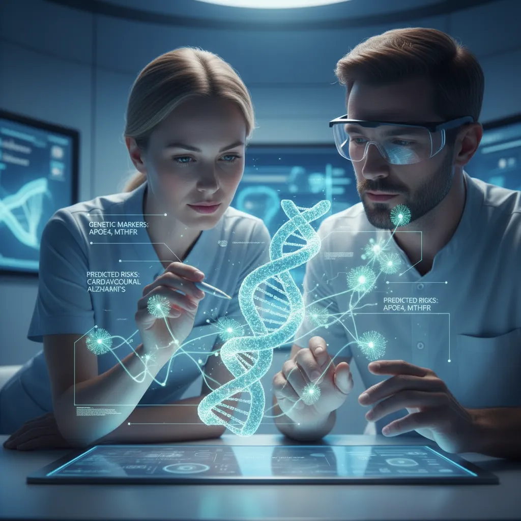 Doctor and patient viewing holographic health data