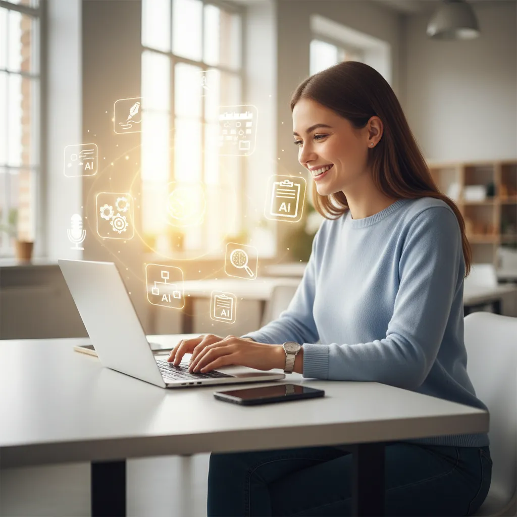 Person using AI tools for daily work efficiency