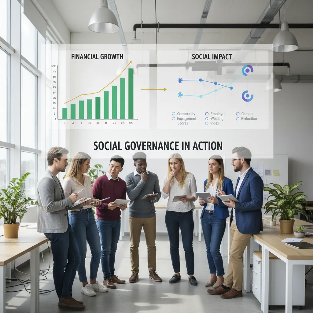 Professionals reviewing ESG reports