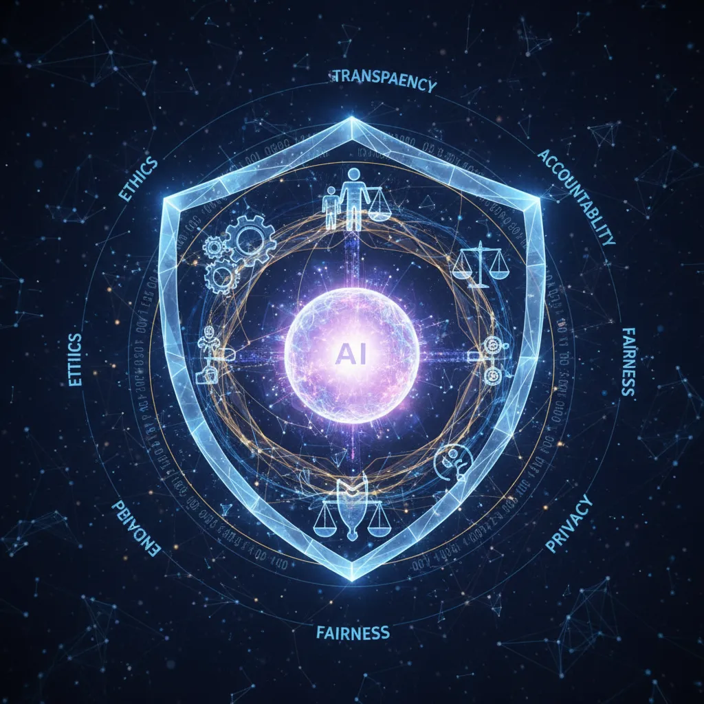 Abstract depiction of ethical AI guidelines