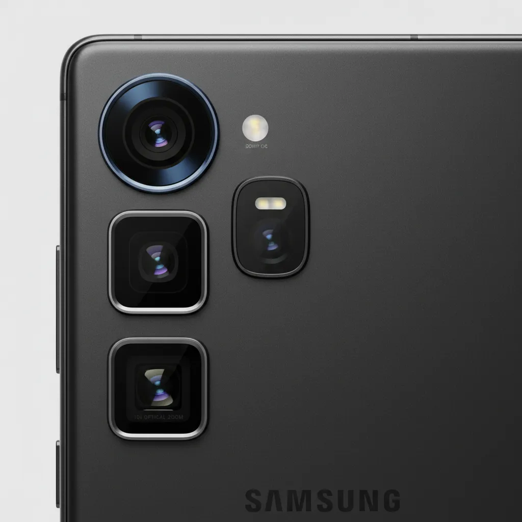 A detailed shot of the upgraded triple-lens camera system on the rear of the Samsung Galaxy Z Fold 6.