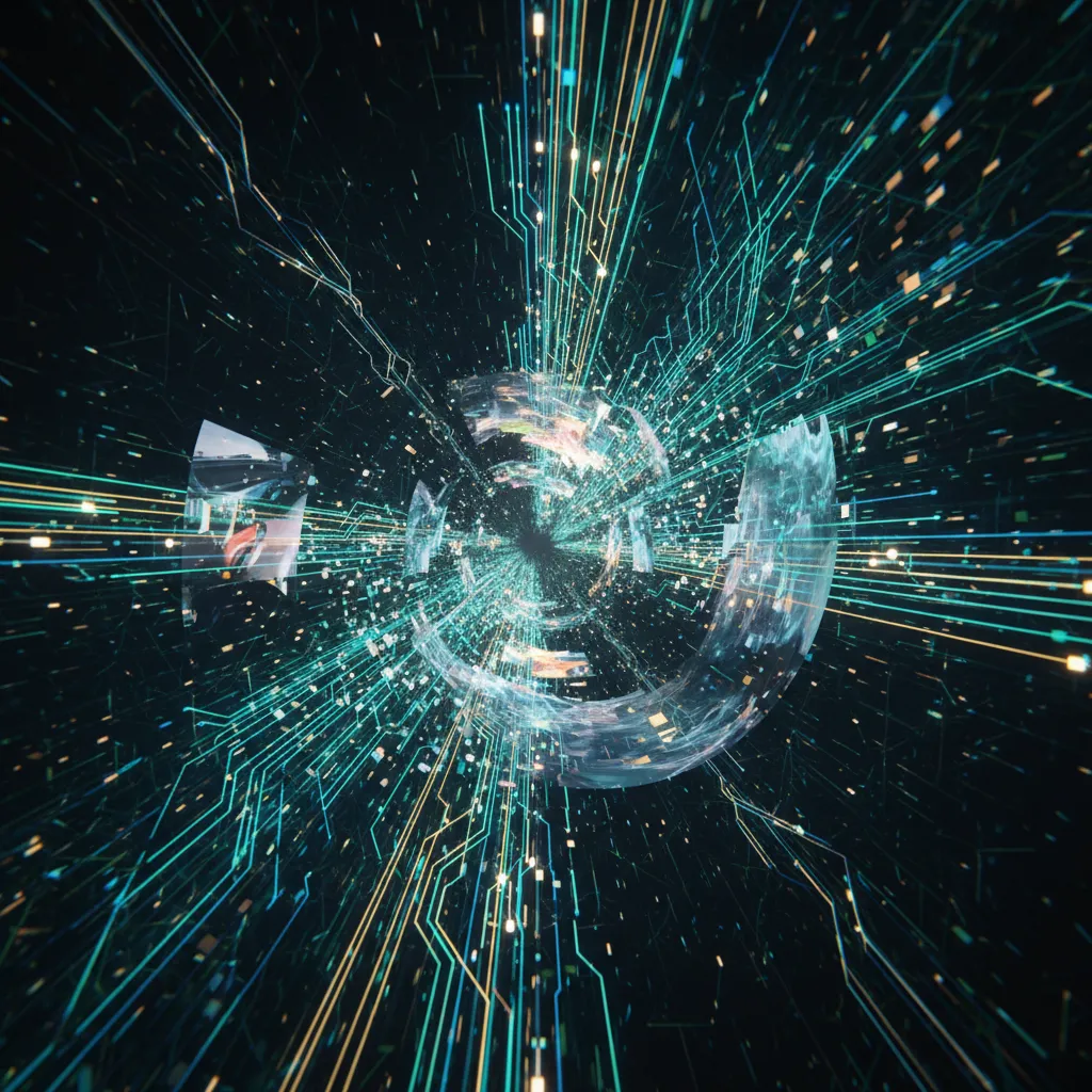 Abstract visualization of data and algorithms forming real-time video