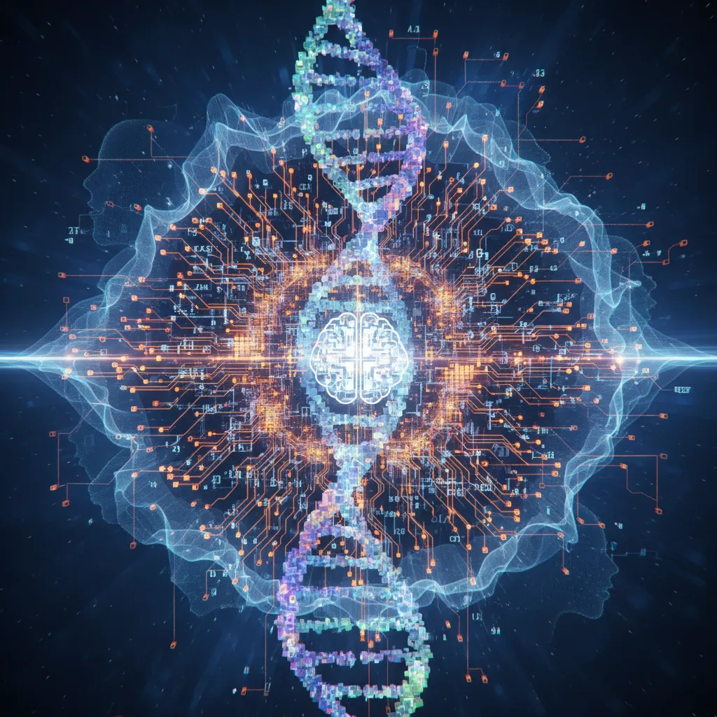 Genetic sequencing and DNA interacting with AI circuits