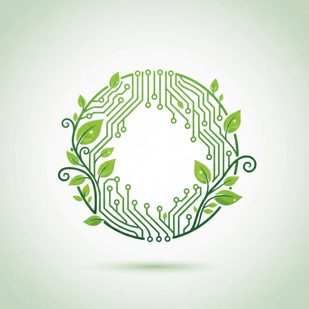 Abstract image of a circuit board with leaves.