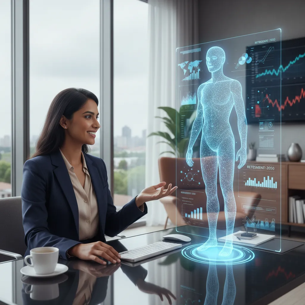 Holographic AI financial assistant