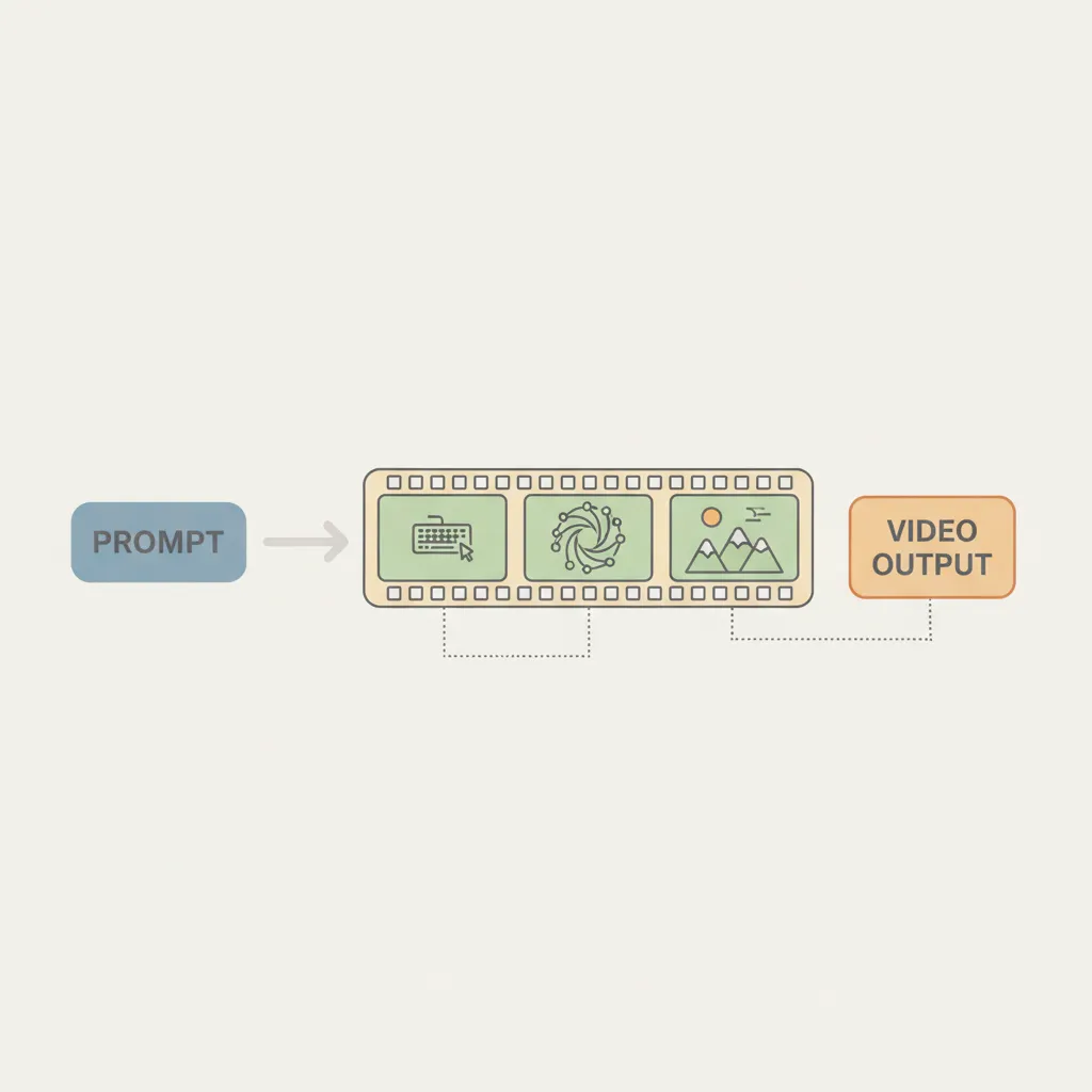 Diagram showing how text prompts are converted into video frames by the Luma AI.