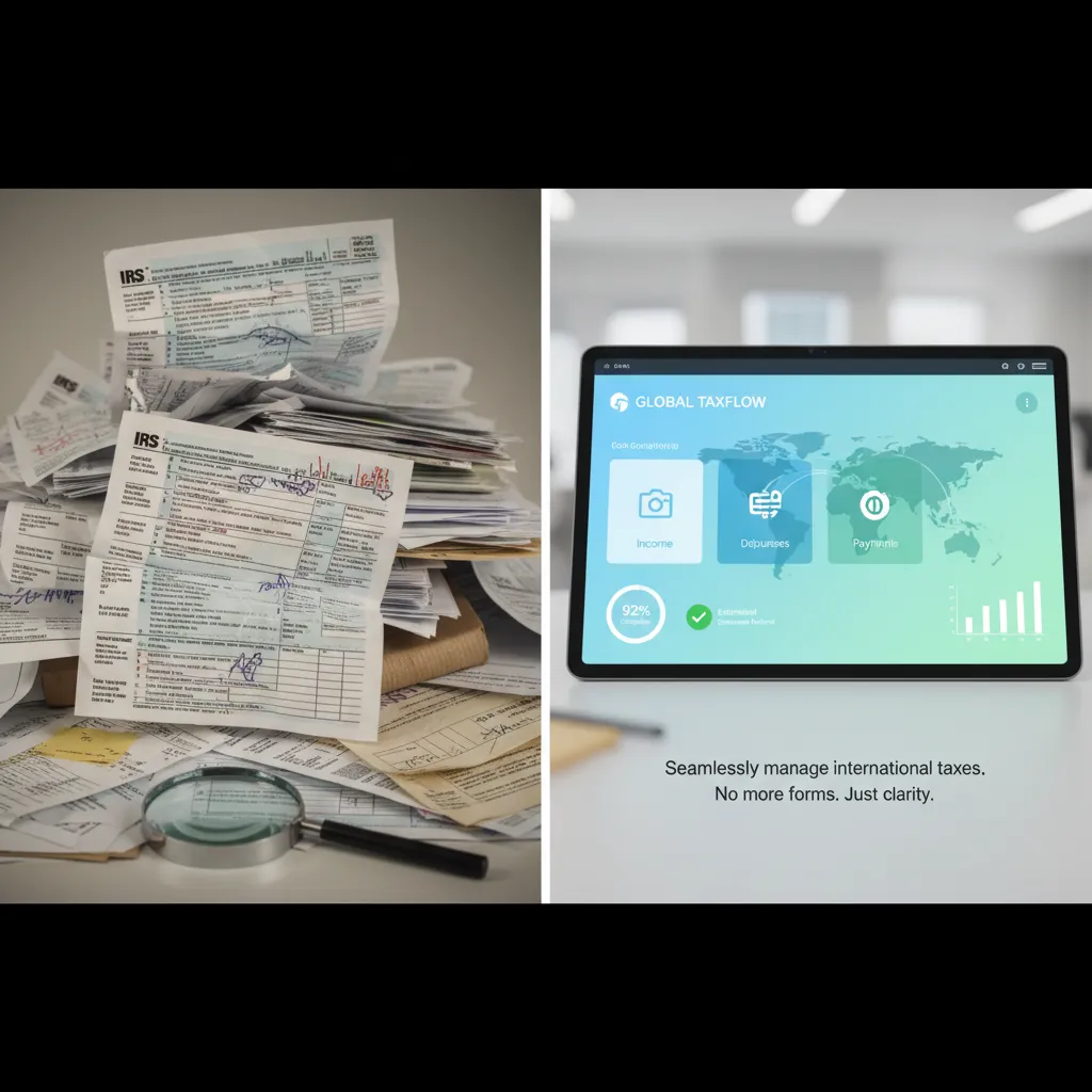 Simplified digital interface for international tax management