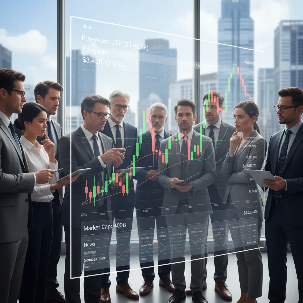 Investors analyzing Ethereum ETF market data