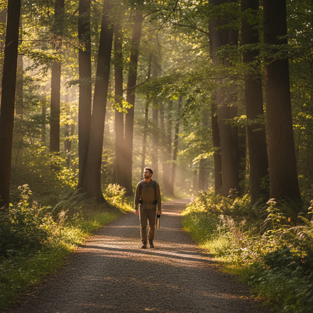 Hiker practicing leave no trace principles in nature