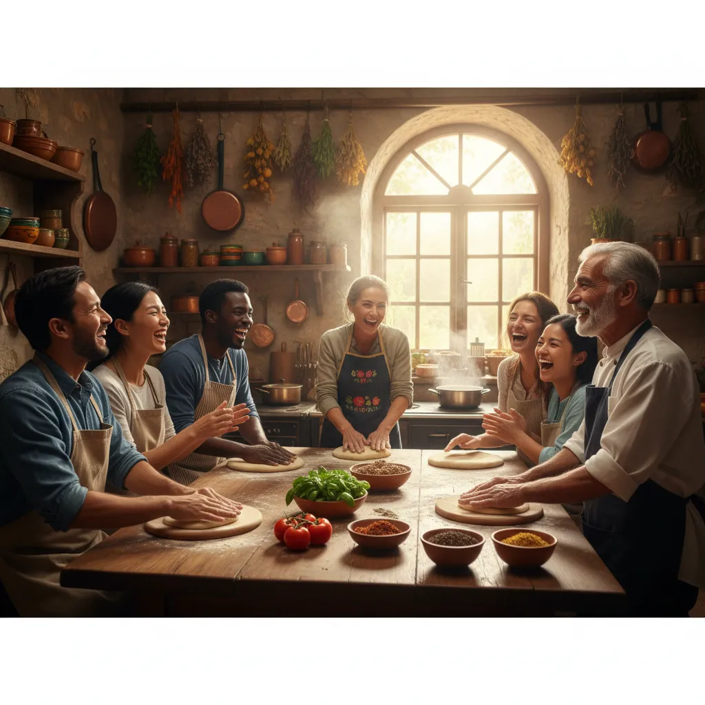 Travelers at a local cooking class, showcasing an authentic and immersive cultural activity