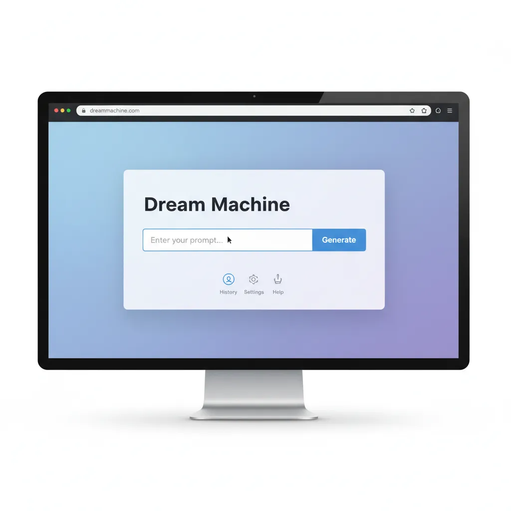 Screenshot of the Luma Dream Machine user interface showing the prompt input field.