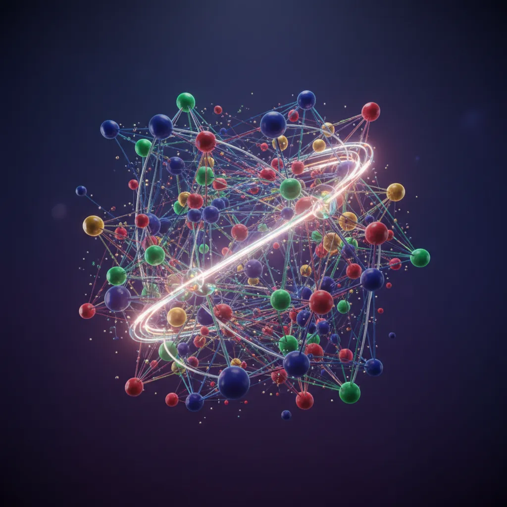 Abstract neural network representing multimodal AI data fusion