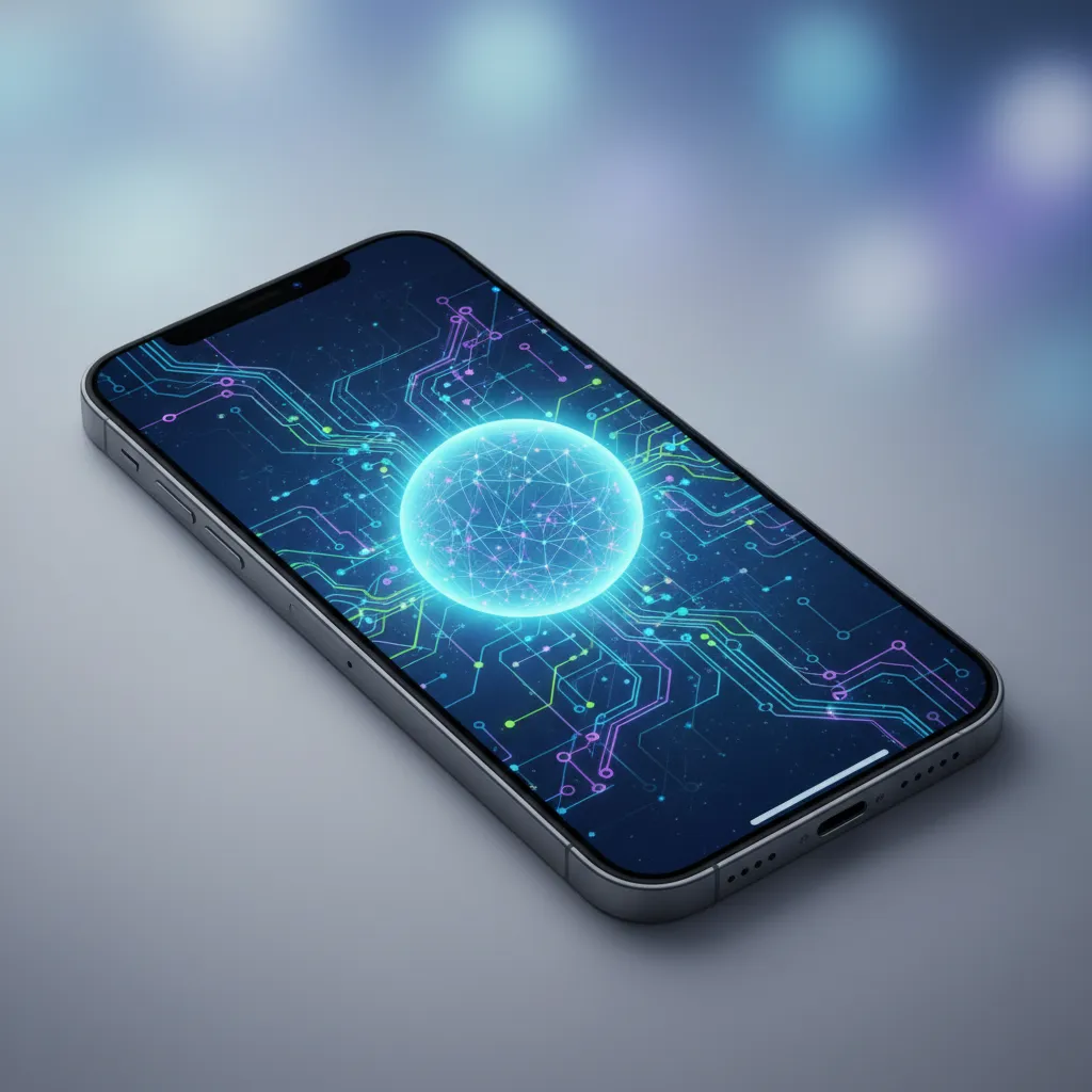 A glowing Siri icon on an iPhone 15 Pro screen, showcasing the new contextual awareness of Apple Intelligence.