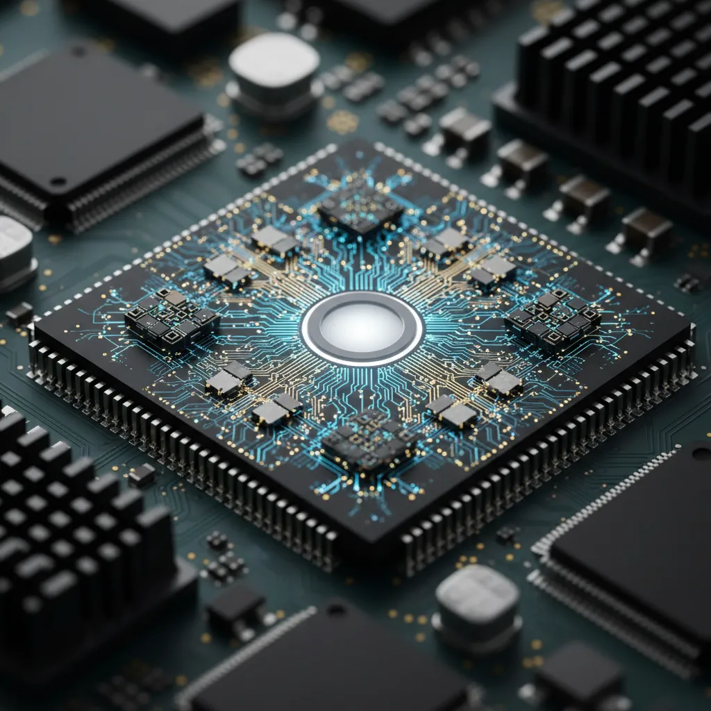 Close-up of a Neural Processing Unit (NPU)
chip