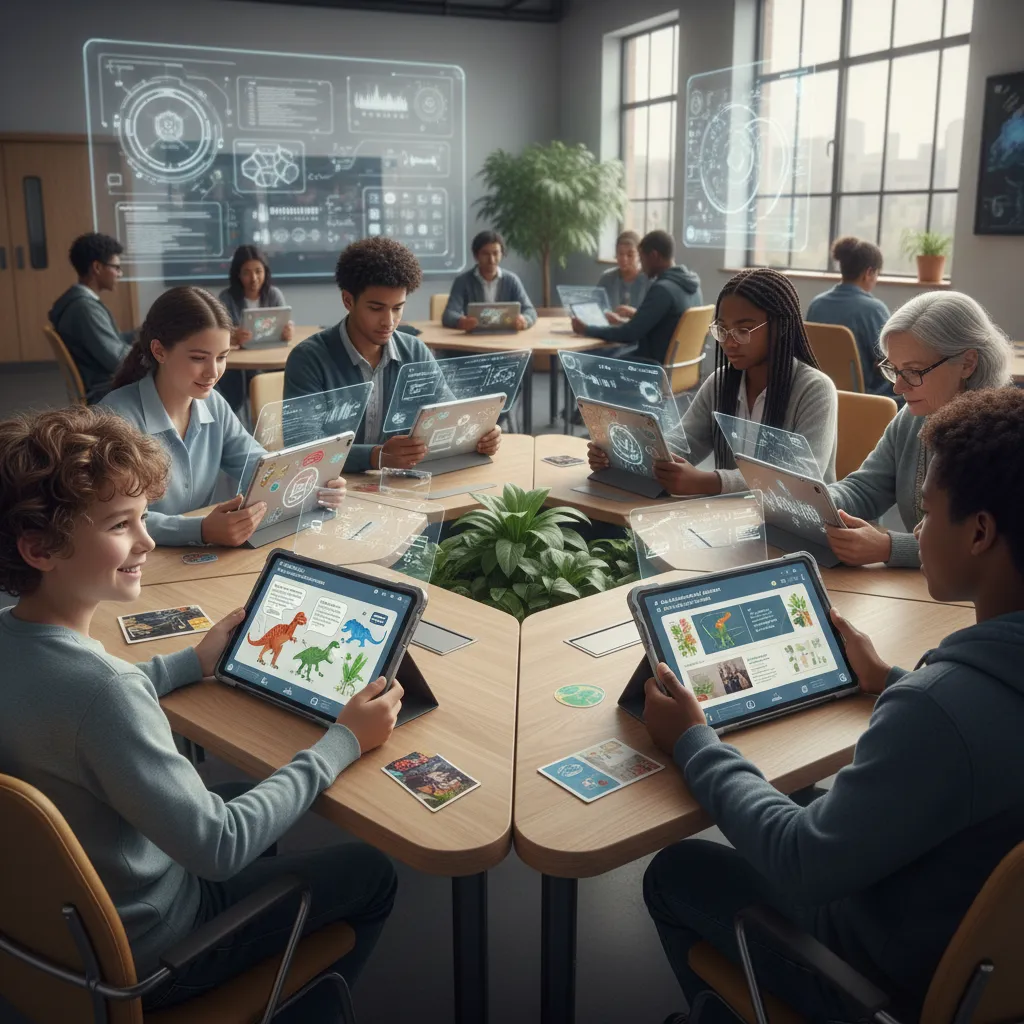 Students with personalized AI learning modules