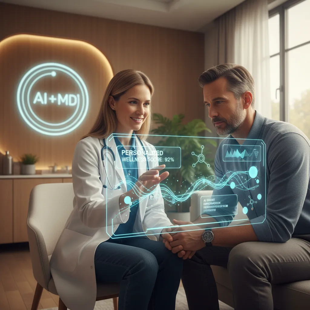 Patient and doctor discussing personalized AI health insights