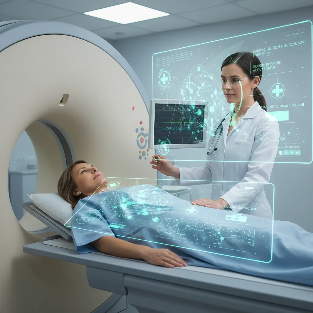 Patient undergoing an AI-enhanced medical scan